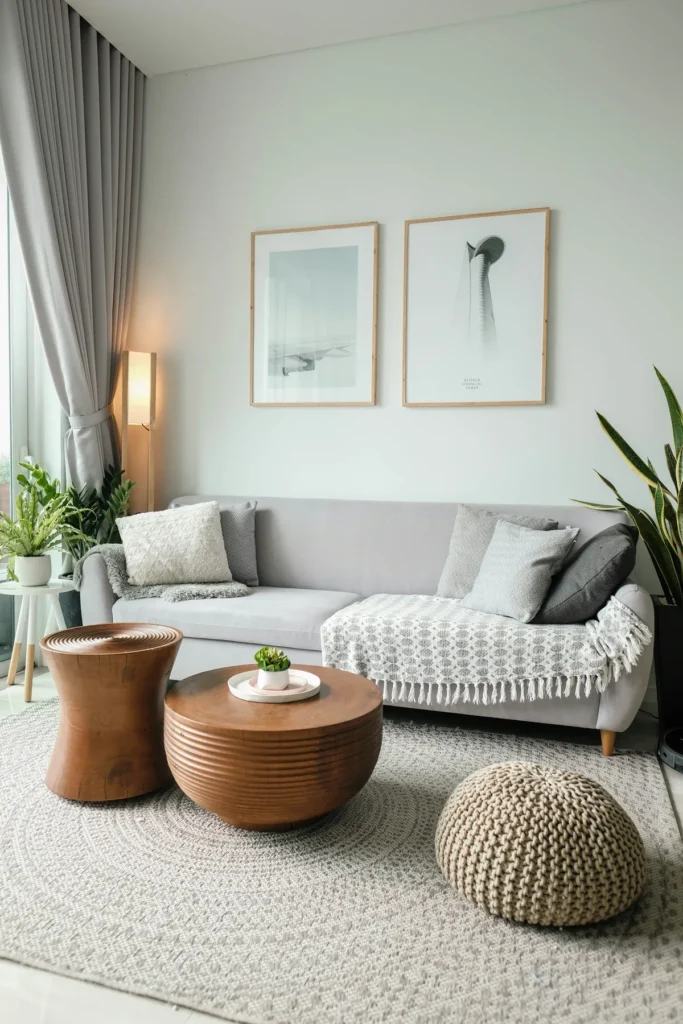 Bright modern living room with comfortable seating and natural light
