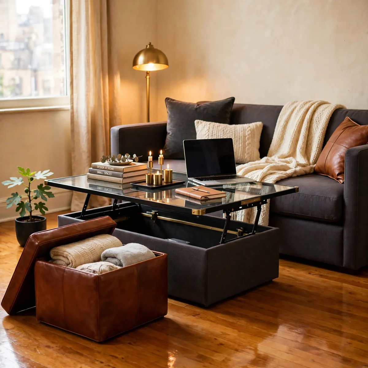 25 Apartment Living Room Ideas That Make a Rental Feel Like Home apartment living room ideas: Buy Double-Duty Pieces That Earn Their Floor Space