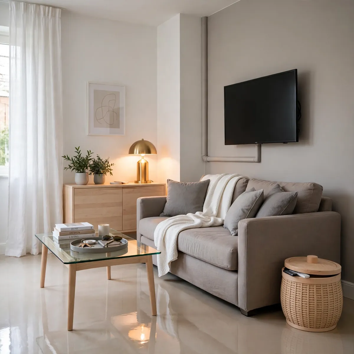 25 Apartment Living Room Ideas That Make a Rental Feel Like Home apartment living room ideas: Hide Every Cord and Clutter Source