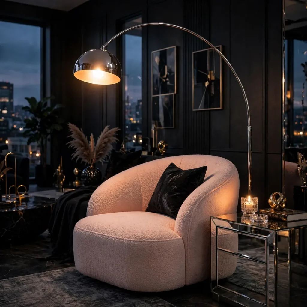 15 Stunning Baddie Living Room Ideas Full of Glam, Glow & Confidence baddie living room: Layer Your Lighting Like a Set Designer