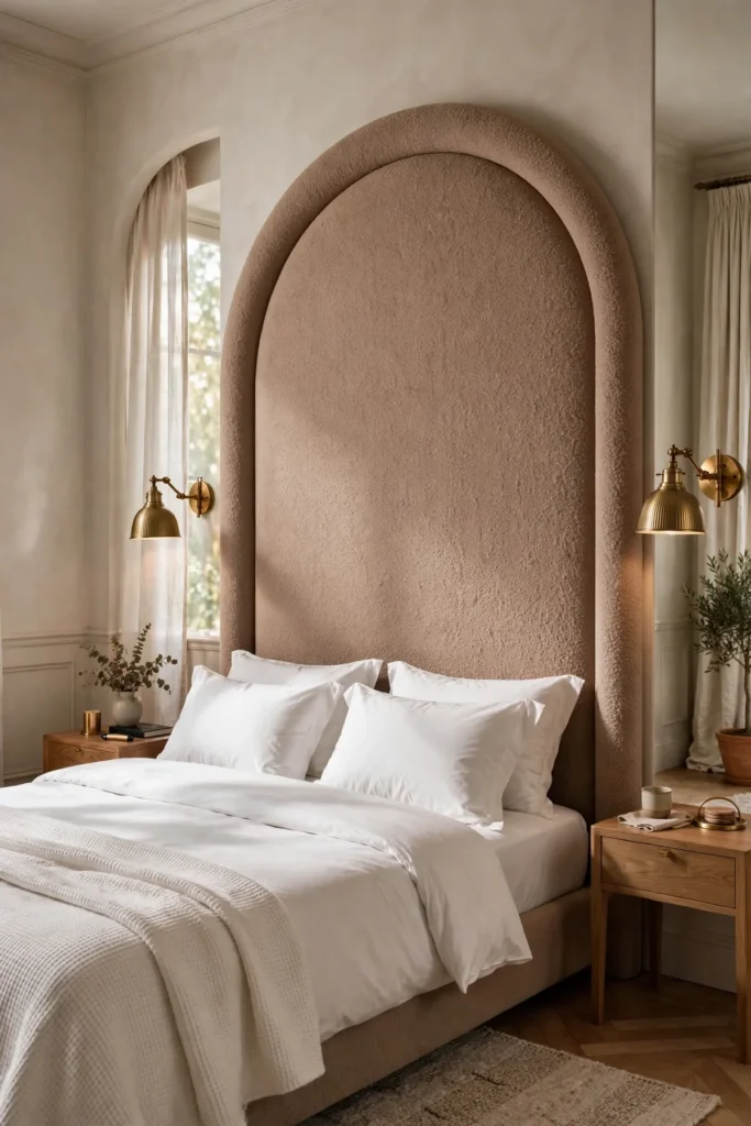 cozy bedroom ideas: A Statement Upholstered Headboard