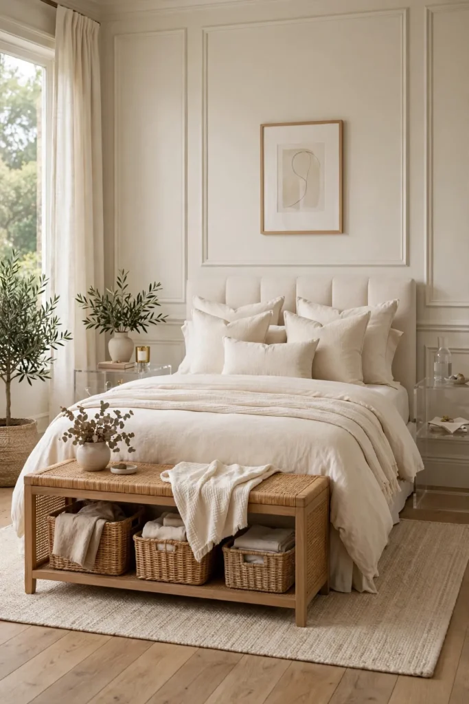 cozy bedroom ideas: Smart Storage That Hides the Clutter
