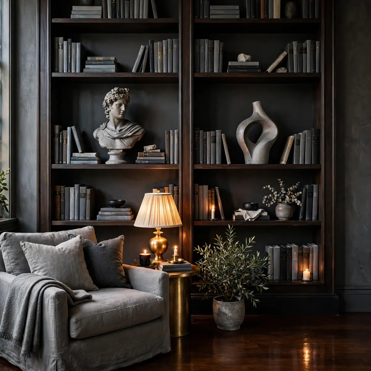 living room bookshelves ideas: Sculptural Objects as Conversation Starters