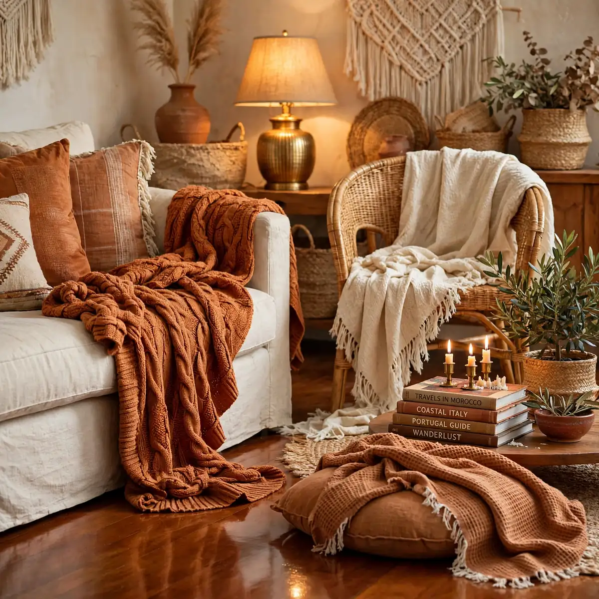boho living room ideas: Drape Throws Like You Didn't Try