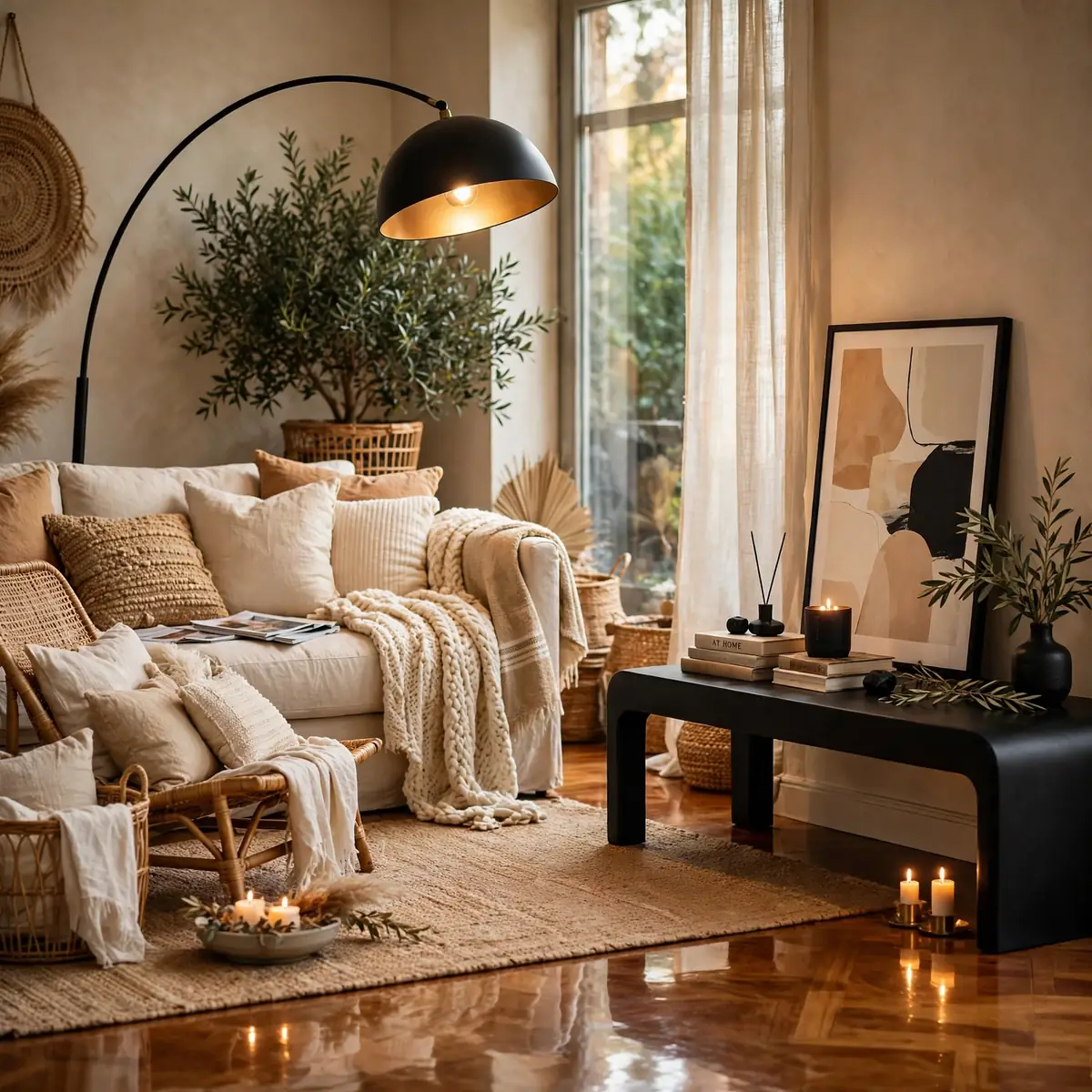 boho living room ideas: Blend In One or Two Modern Pieces