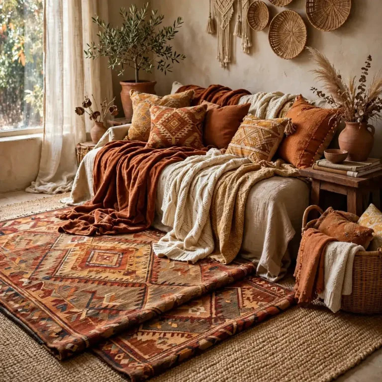 bohemian decor ideas: Bohemian Decor Ideas That Start With Layered Textiles