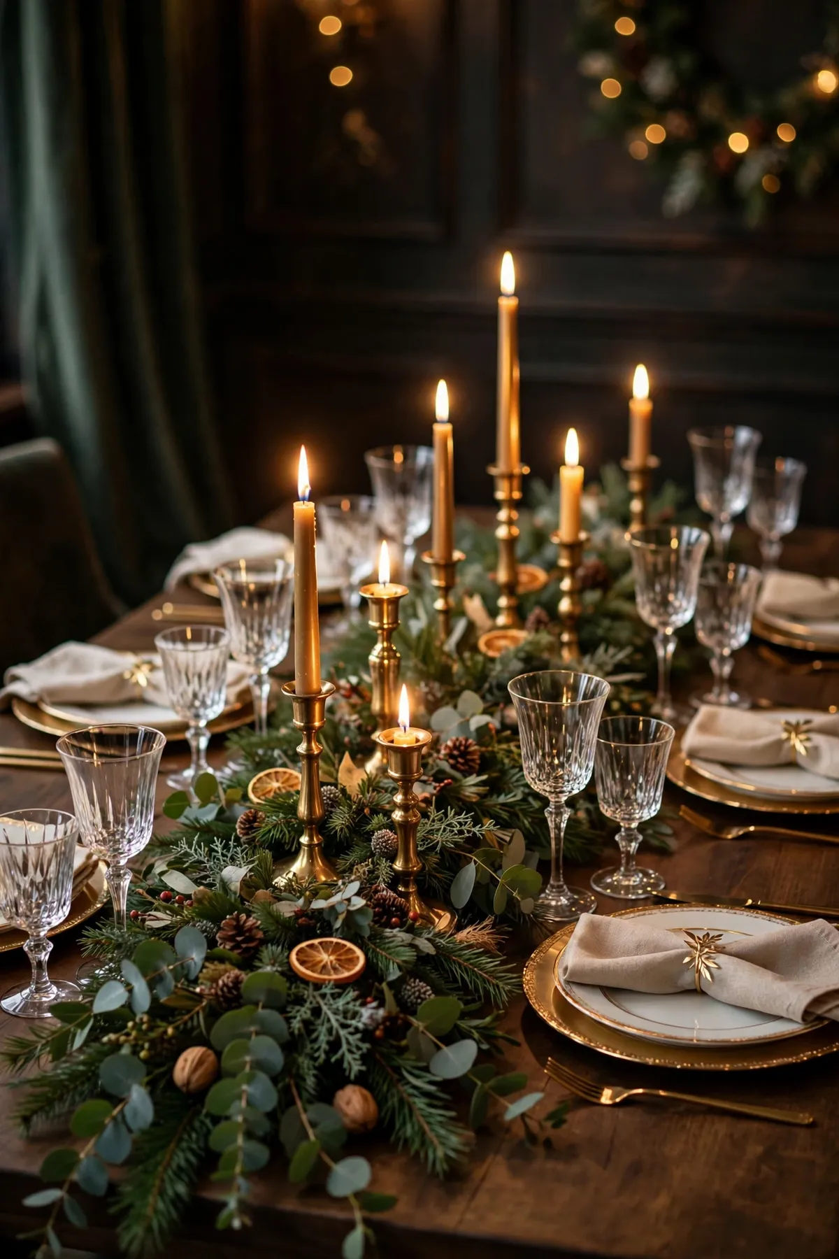 christmas decor ideas: Build a Tablescape Around Candlelight and Gold