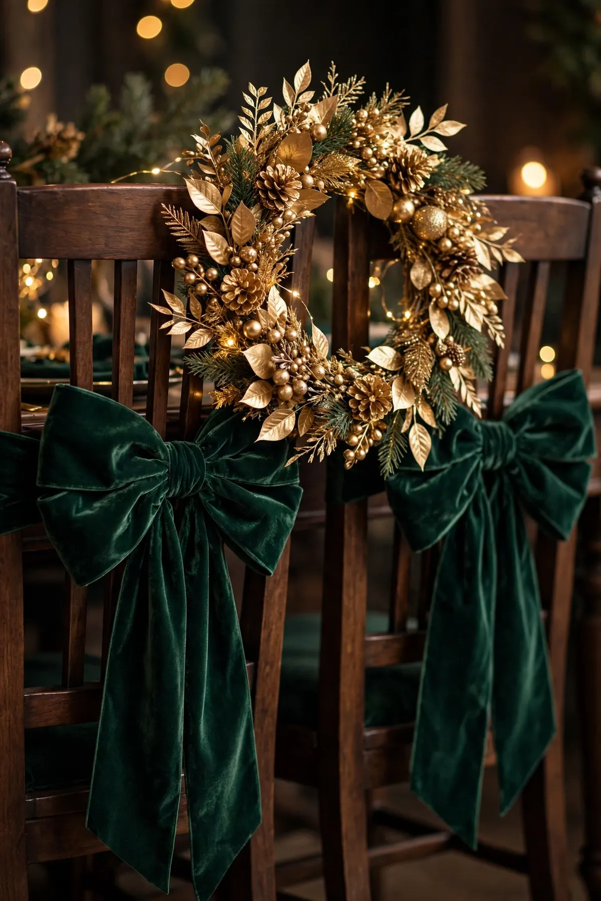 christmas decor ideas: Tie Big Velvet Bows on Unexpected Spots