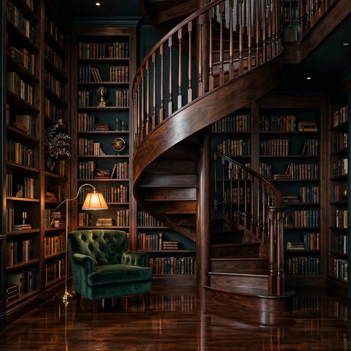 25 Circular Staircase Ideas That Save Space and Steal the Show circular staircase ideas: Let the Handrail Flow in One Continuous Ribbon