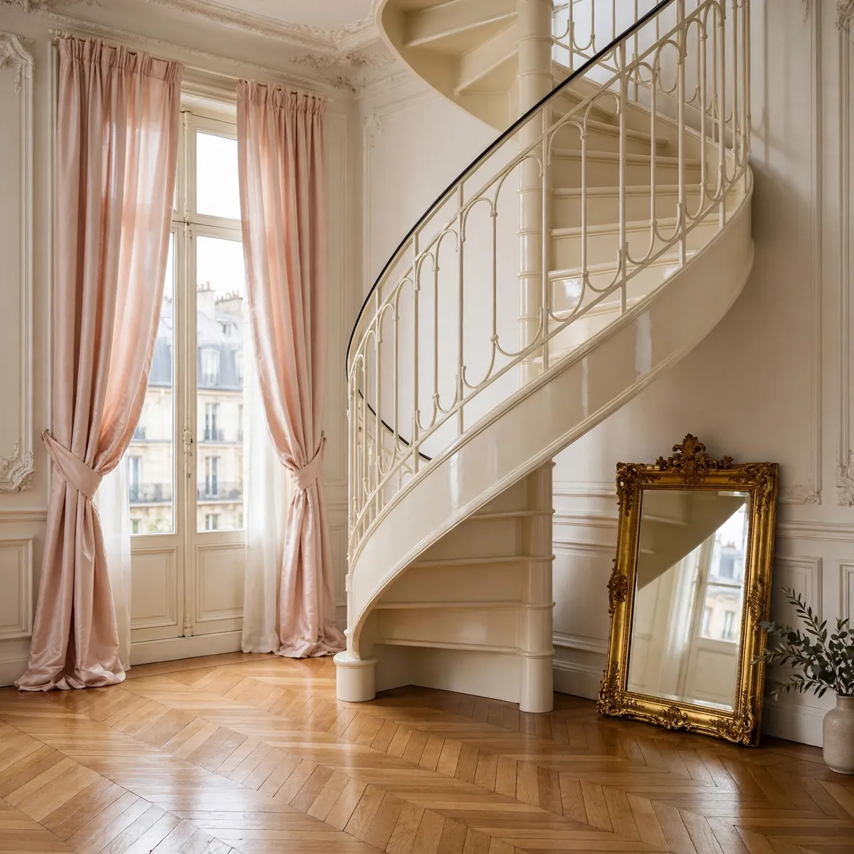 25 Circular Staircase Ideas That Save Space and Steal the Show circular staircase ideas: Keep It Pale With Whitewashed Timber