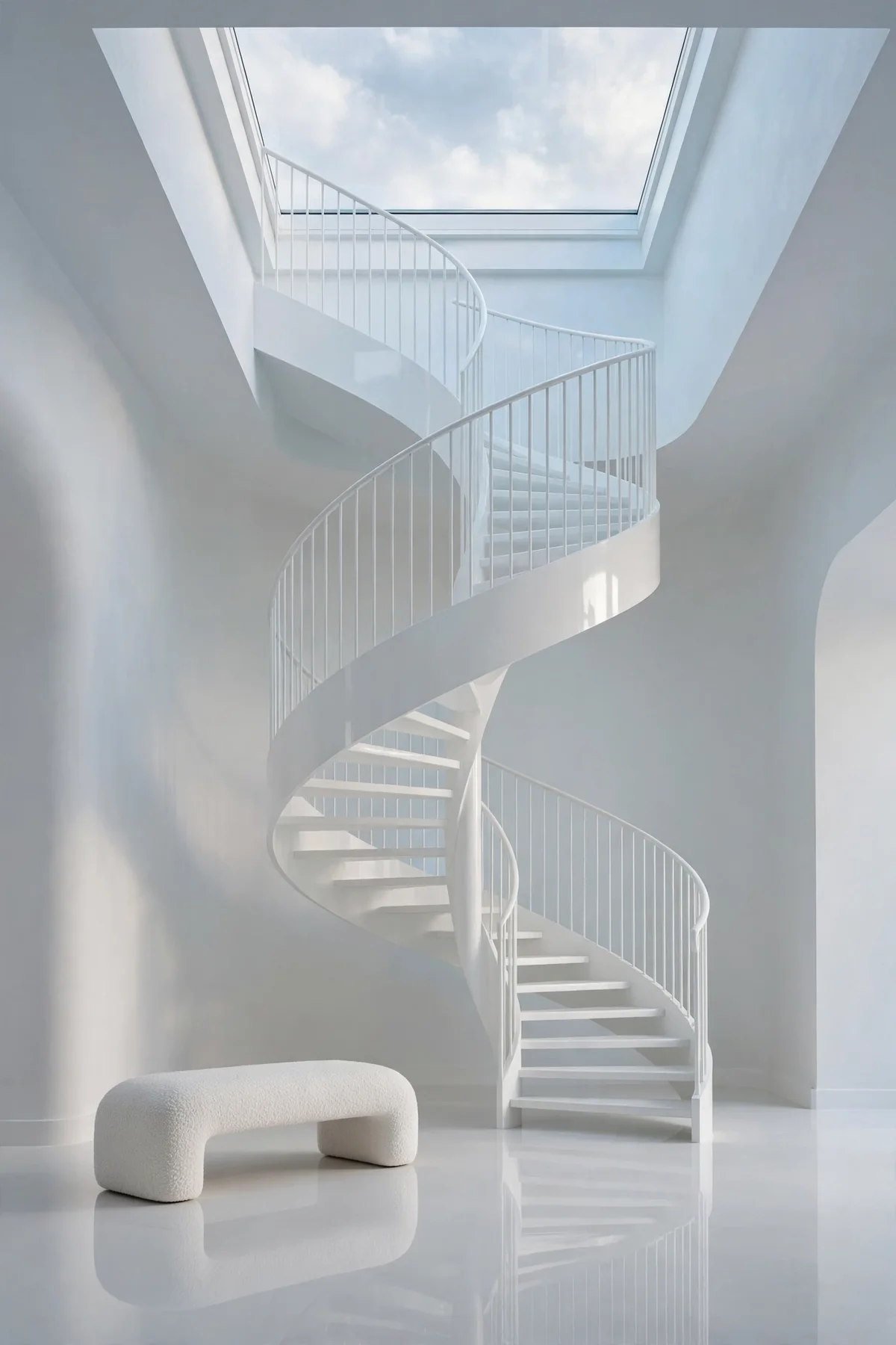 25 Circular Staircase Ideas That Save Space and Steal the Show circular staircase ideas: Pair Concrete Treads With a Curved Plan