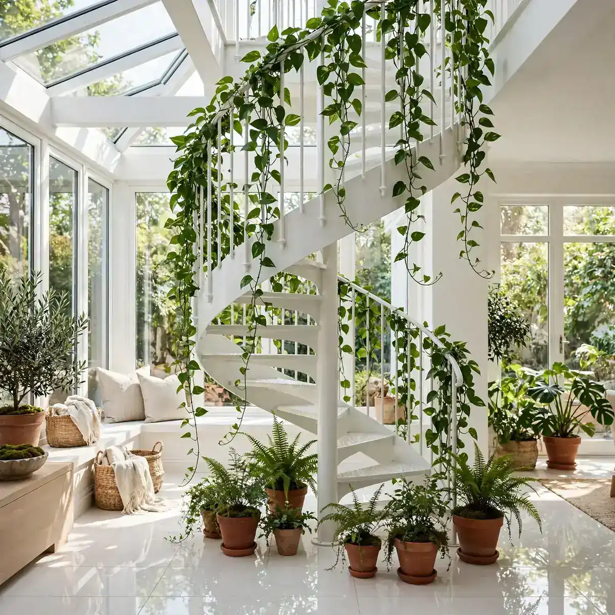 25 Circular Staircase Ideas That Save Space and Steal the Show circular staircase ideas: Mix Brass Details Into a Timber Spiral
