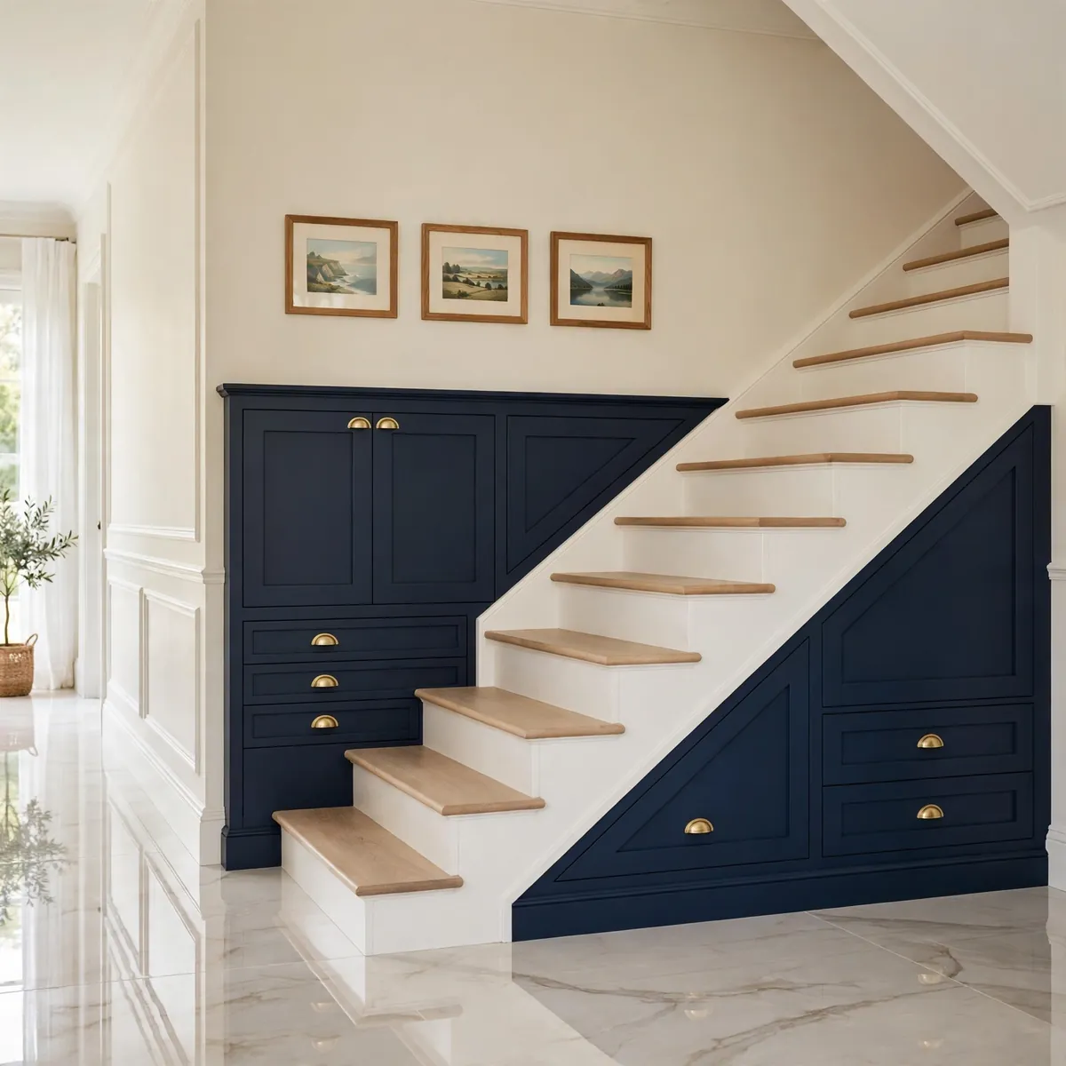 25 Closed Staircase Ideas That Prove Solid Risers Can Be Stunning closed staircase ideas: Number Each Riser for a Playful Touch