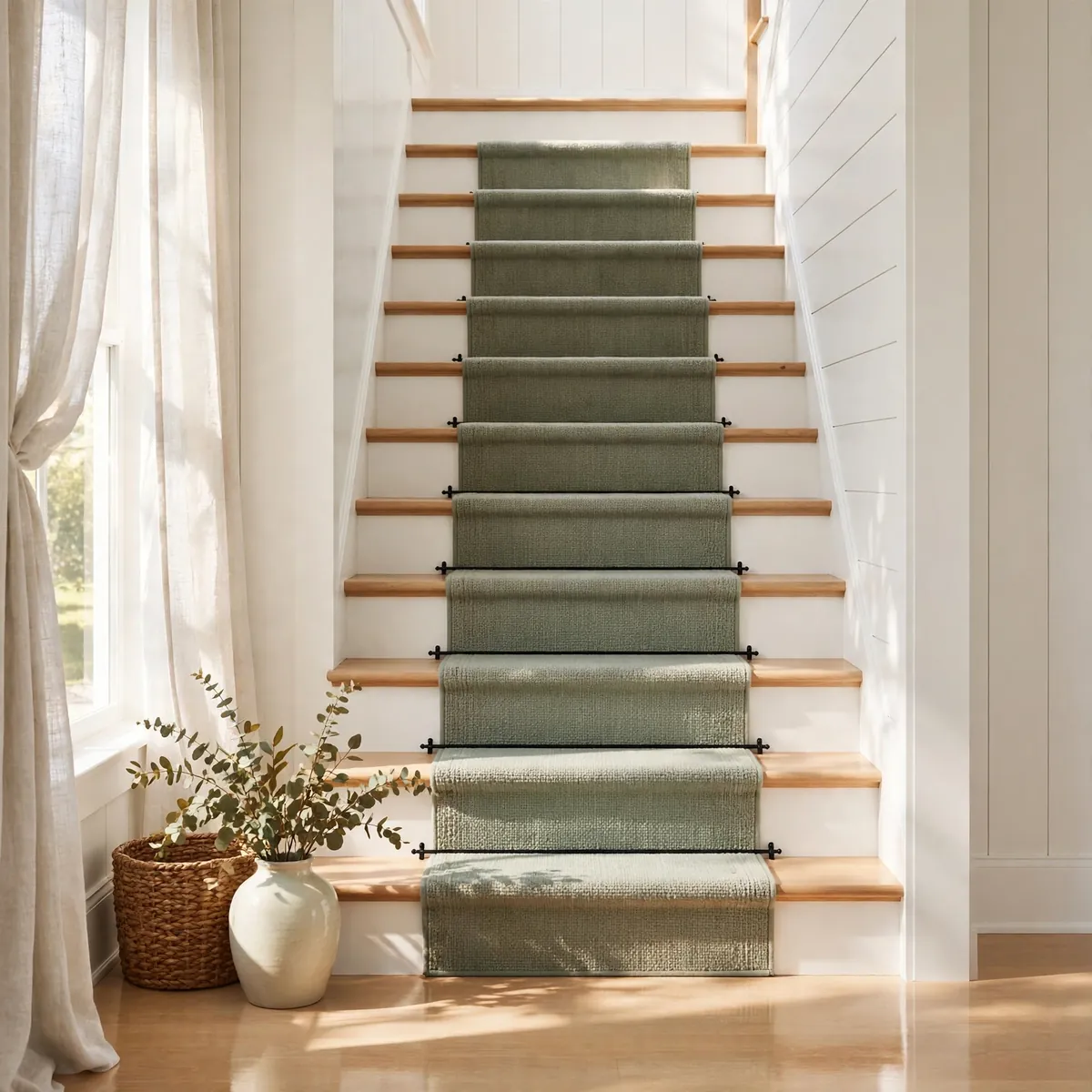 25 Closed Staircase Ideas That Prove Solid Risers Can Be Stunning closed staircase ideas: Build Pull-Out Drawers Into the Risers
