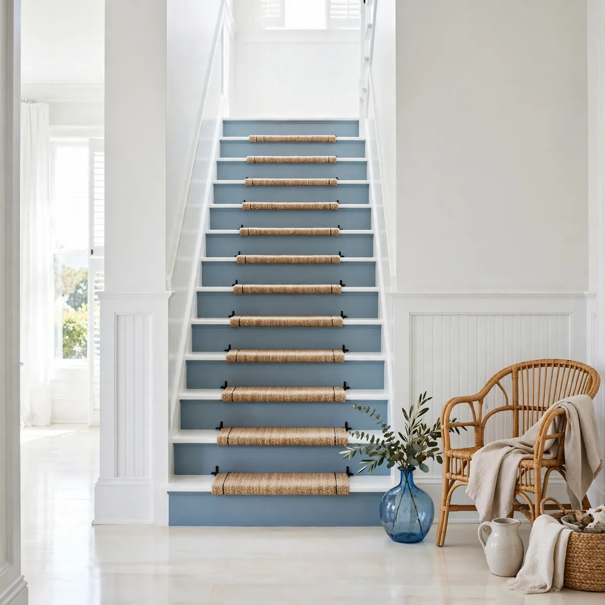 25 Closed Staircase Ideas That Prove Solid Risers Can Be Stunning closed staircase ideas: Build a Pet Nook Into the Lowest Steps