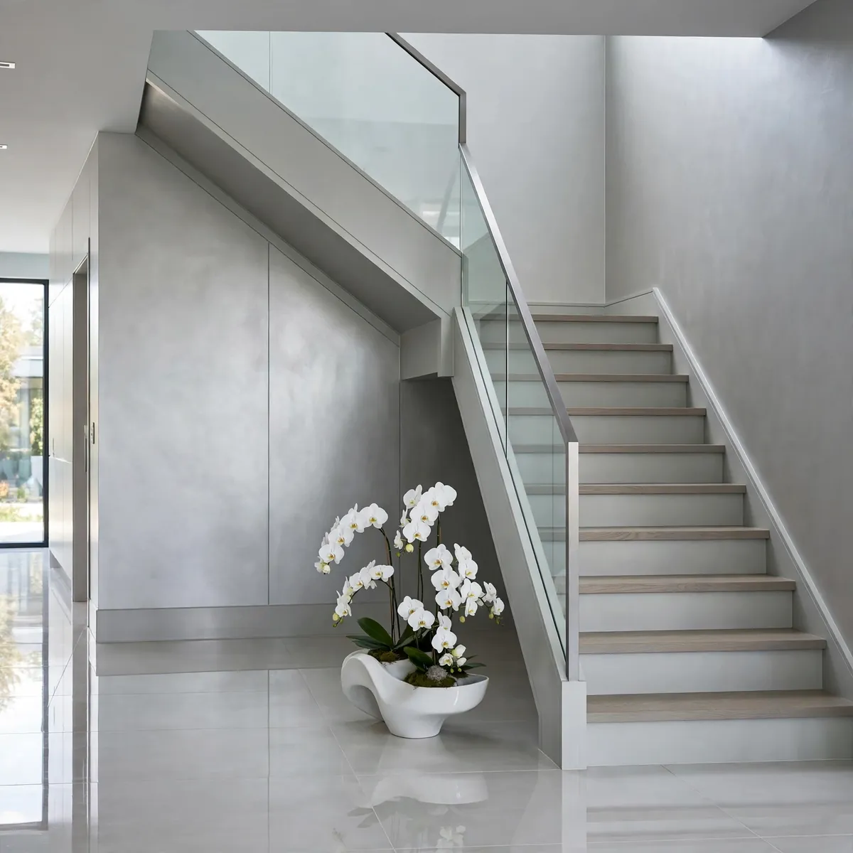 25 Closed Staircase Ideas That Prove Solid Risers Can Be Stunning closed staircase ideas: Hang a Long Runner Rug at the Stair Base