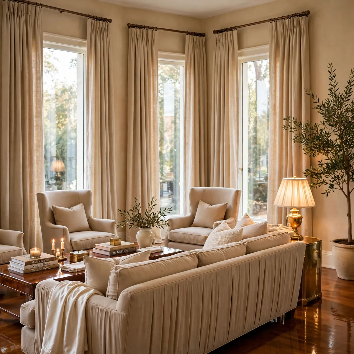 classy living room ideas: Hang Curtains High and Wide
