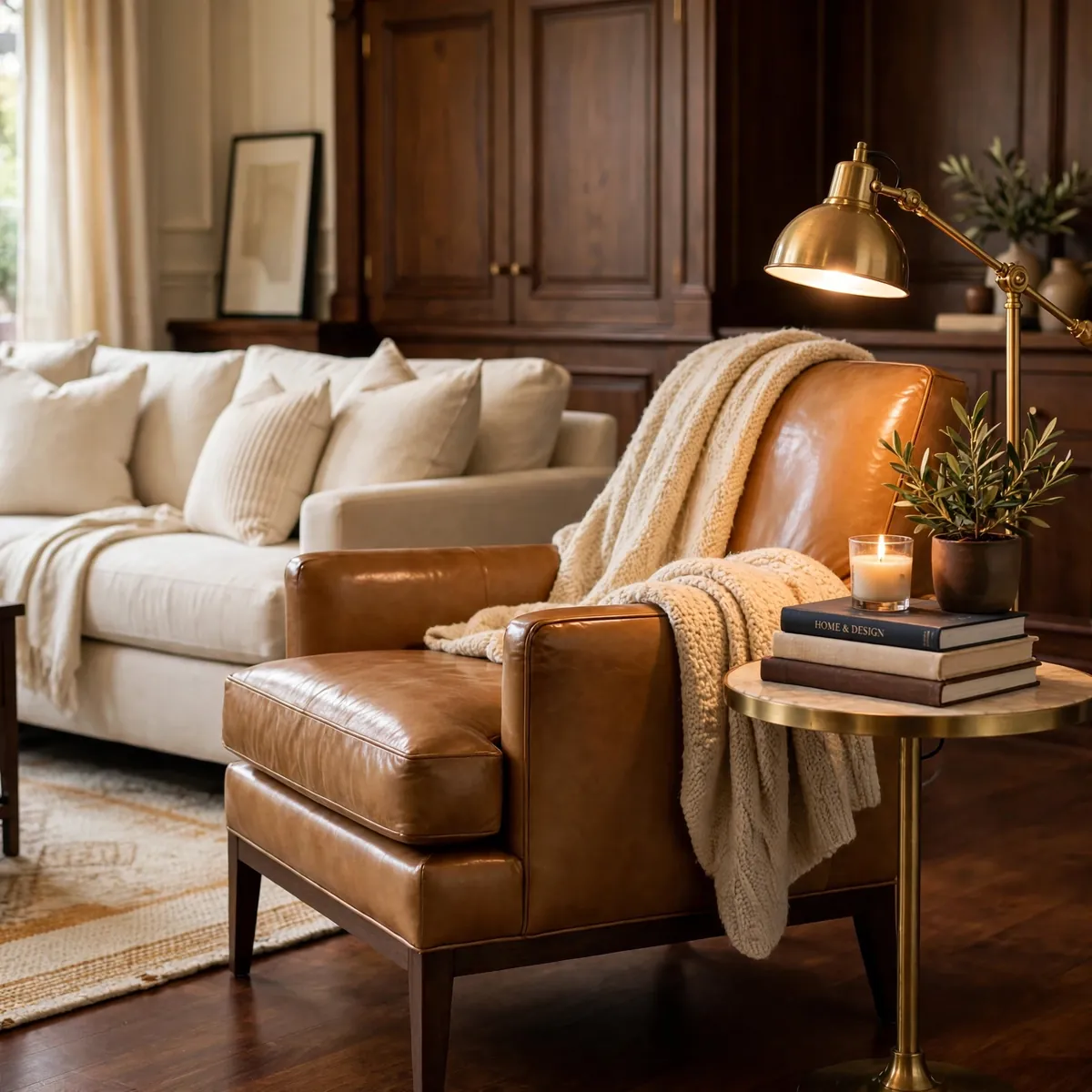 classy living room ideas: Add a Cozy Accent Chair, Angled Just So