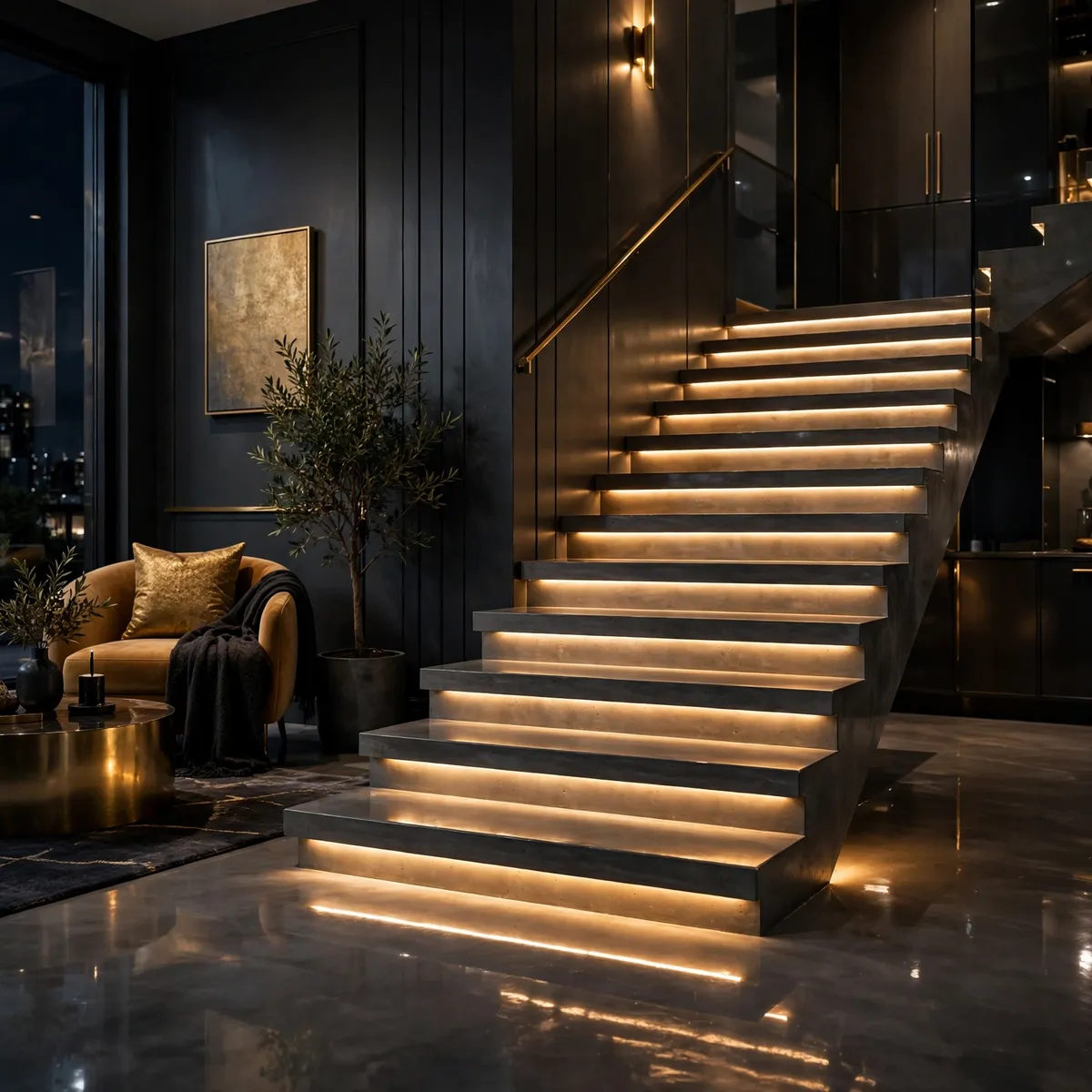 25 Concrete Staircase Ideas That Are Anything But Cold and Grey concrete staircase ideas: Curve the Concrete for a Sculptural Flight