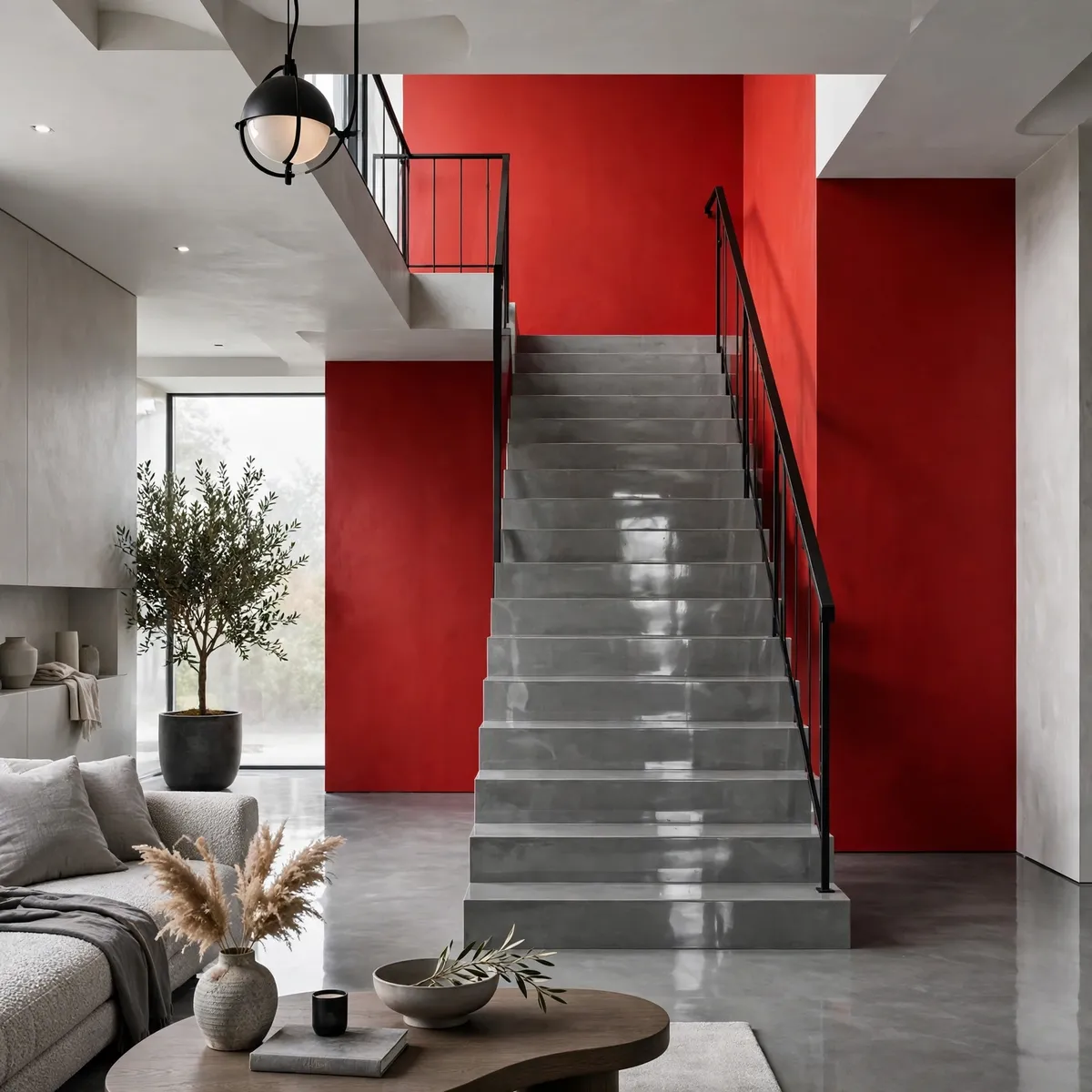 25 Concrete Staircase Ideas That Are Anything But Cold and Grey concrete staircase ideas: Pair With Frameless Glass for Lightness
