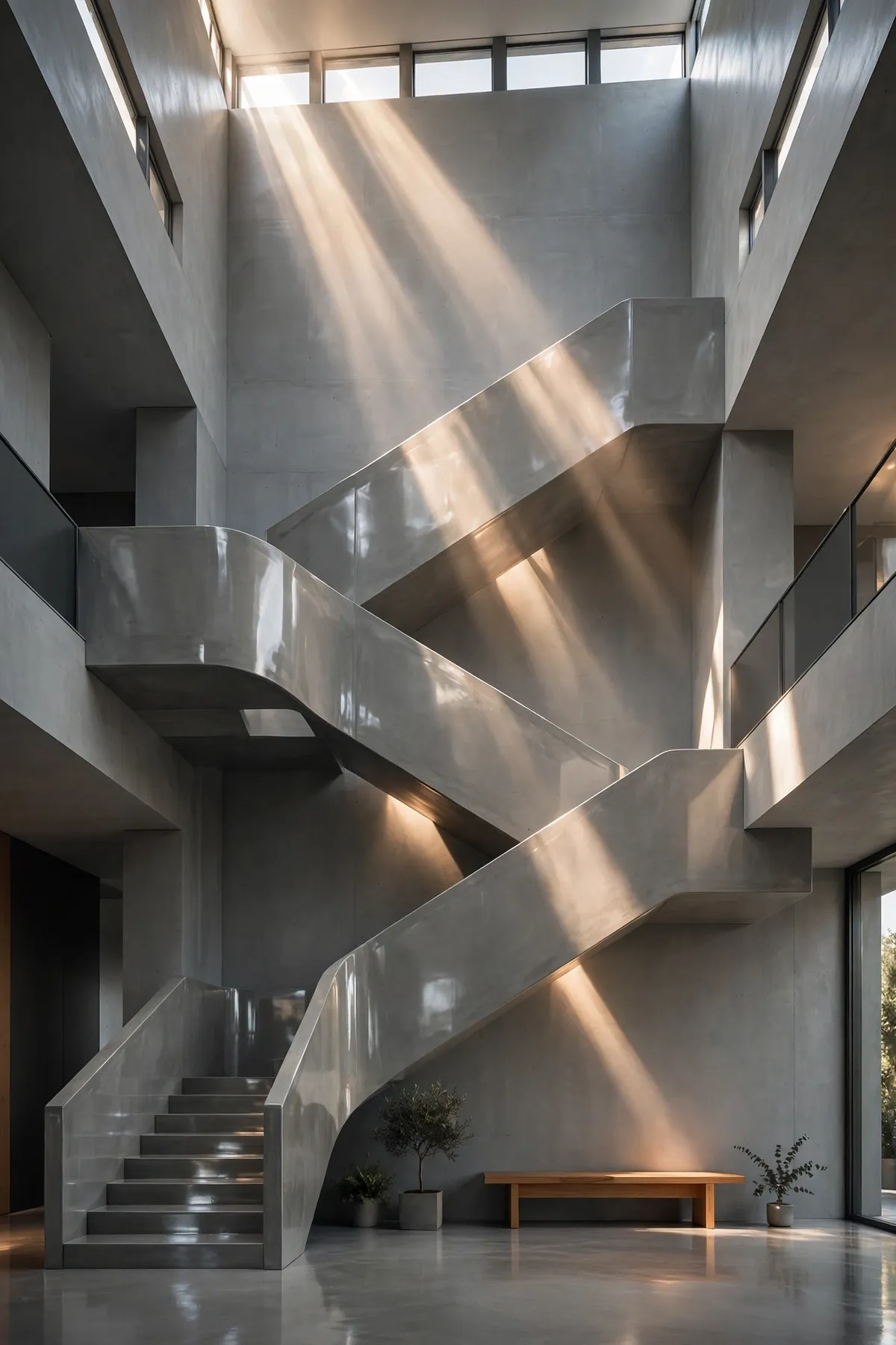 25 Concrete Staircase Ideas That Are Anything But Cold and Grey concrete staircase ideas: Seal the Deal With a Concrete-Friendly Cleaning Routine