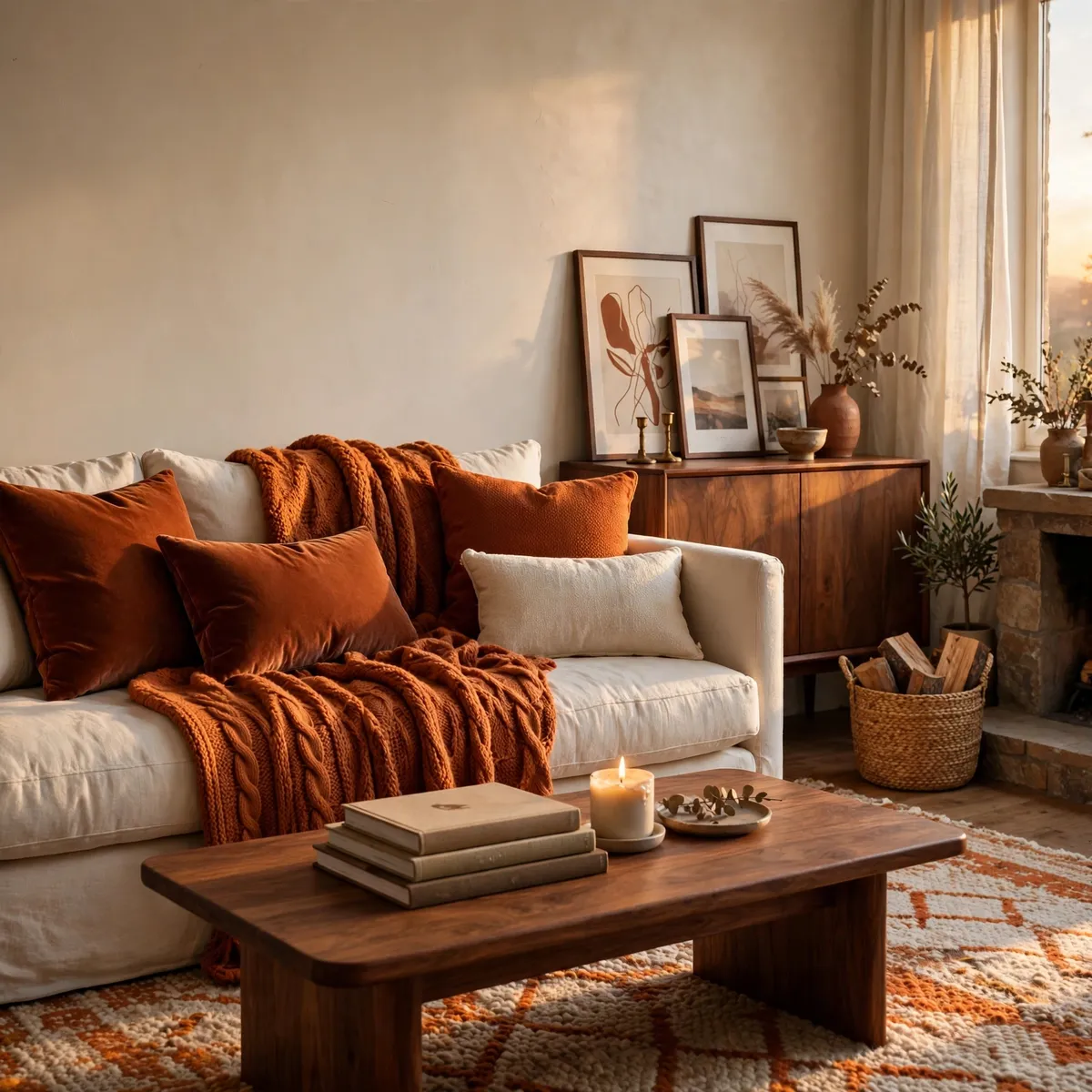 Cozy Living Room Design Ideas: 25 Ways to Make Your Space Feel Like Home cozy living room design ideas: Mix Wood Tones Instead of Matching Them