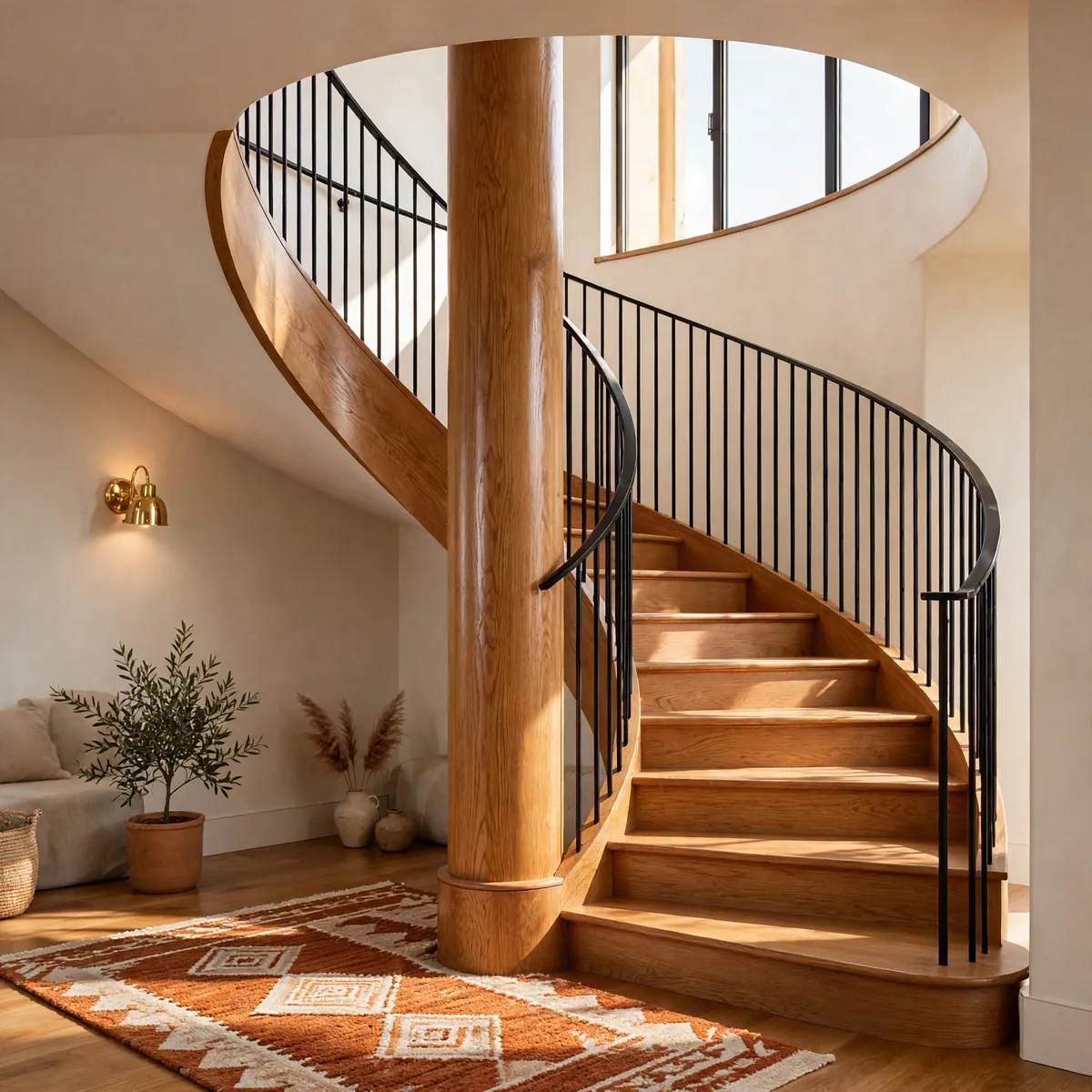 25 Curved Staircase Ideas for a Show-Stopping Stair curved staircase ideas: Float the Curve on Hidden Steel