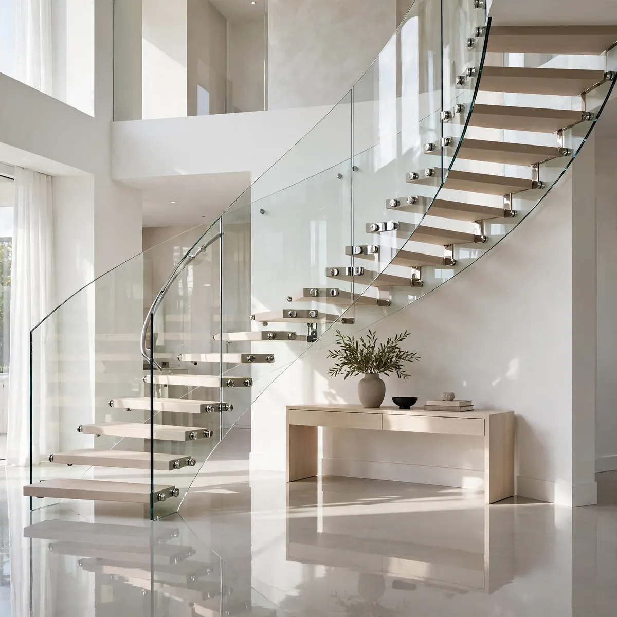 25 Curved Staircase Ideas for a Show-Stopping Stair curved staircase ideas: Carve It From Plaster for a Sculptural Feel