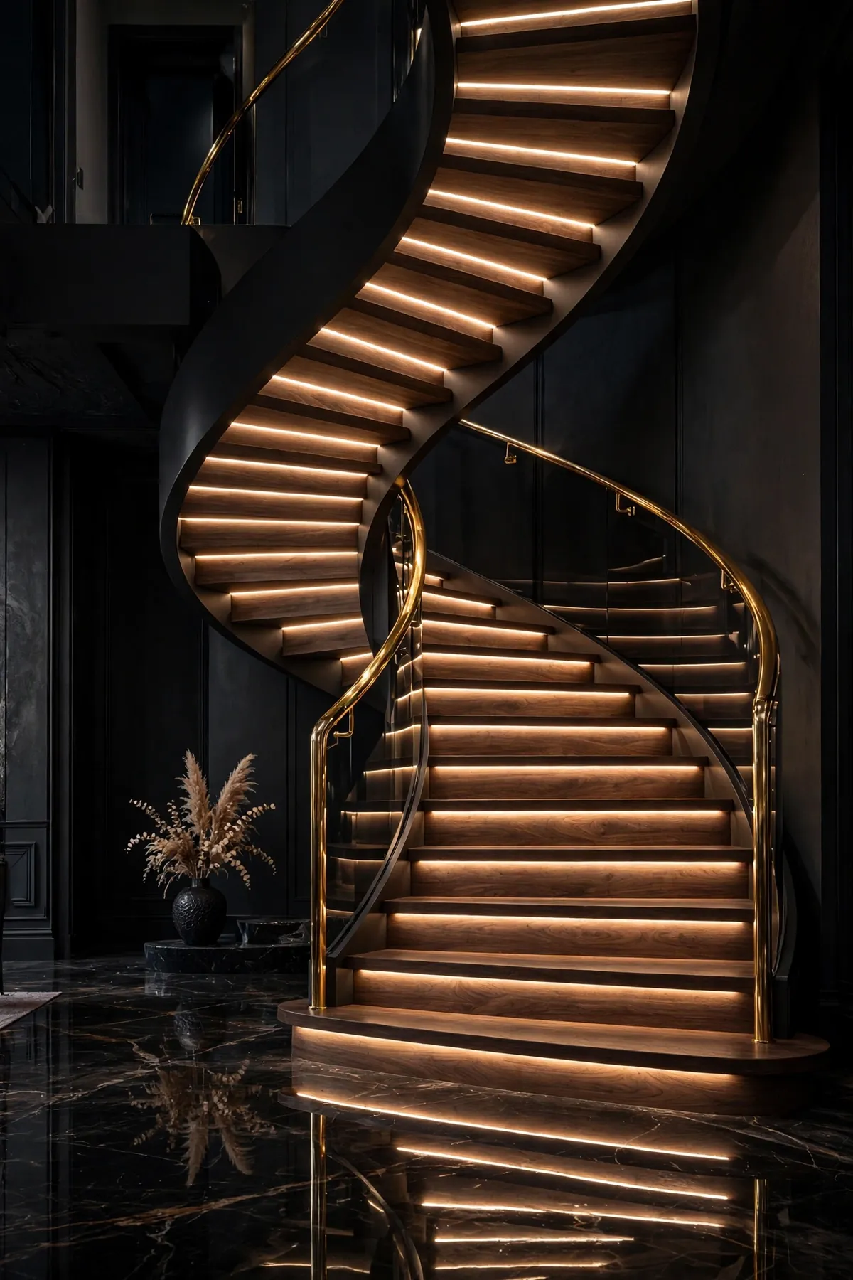 25 Curved Staircase Ideas for a Show-Stopping Stair curved staircase ideas: Bend Wrought Iron Into Scrollwork