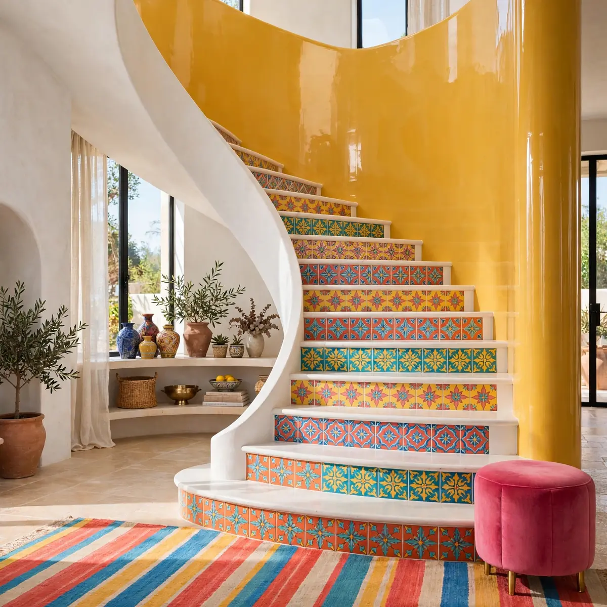 25 Curved Staircase Ideas for a Show-Stopping Stair curved staircase ideas: Wash the Stair Wall With Recessed Lights