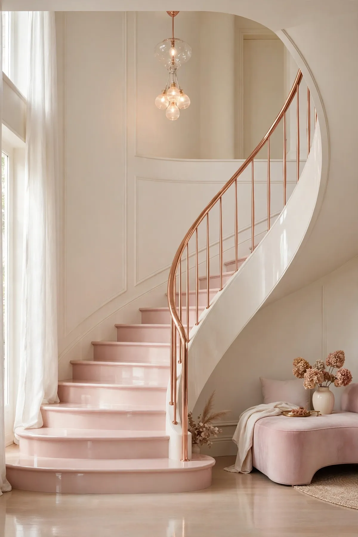 25 Curved Staircase Ideas for a Show-Stopping Stair curved staircase ideas: Run Horizontal Slats Around the Arc