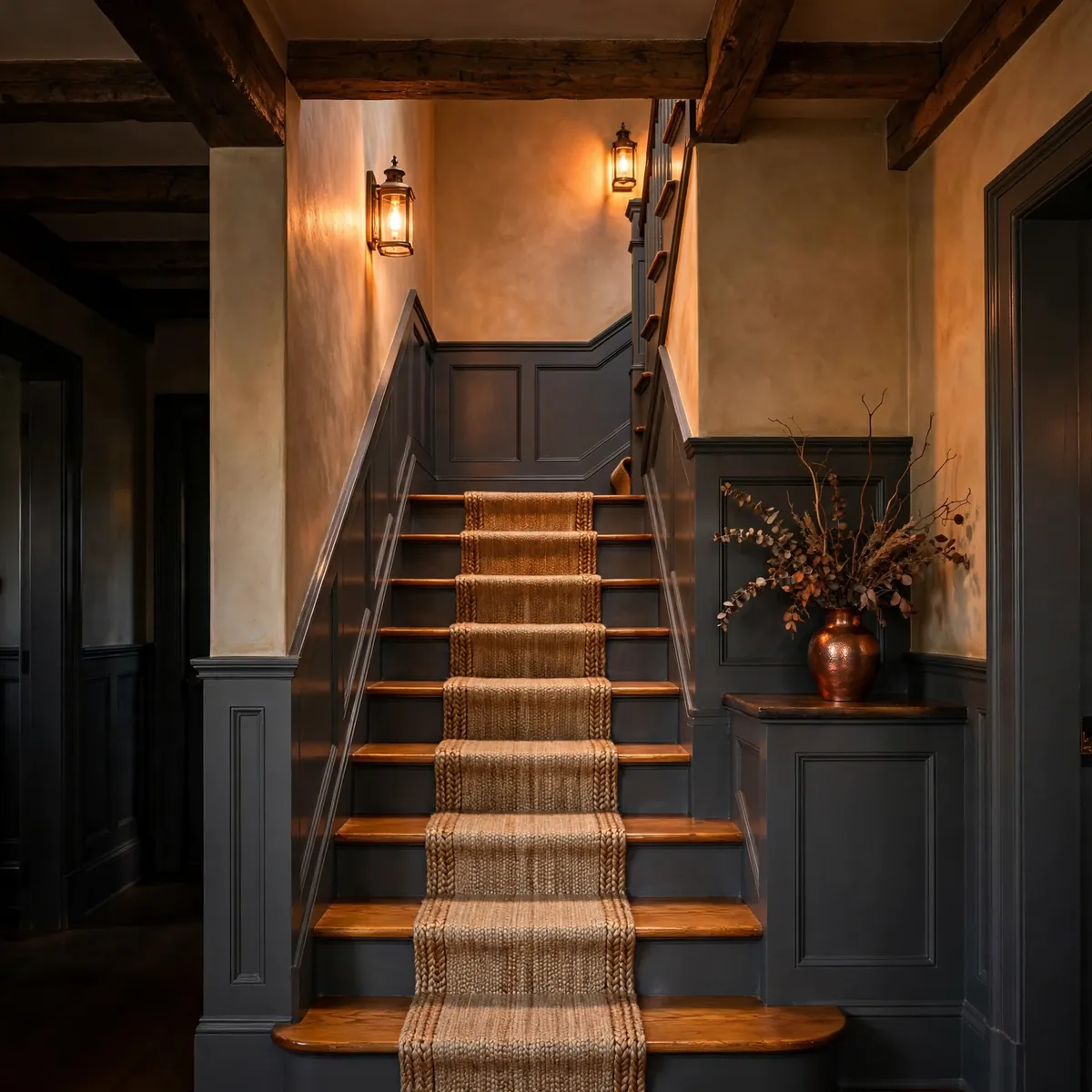 Dark Staircase Ideas: 25 Ways to Make Your Stairs the Boldest Part of the House dark staircase ideas: Deep Espresso Treads Against Crisp White Risers