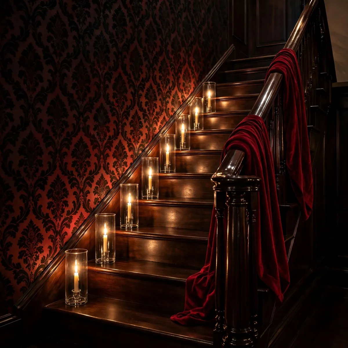 Dark Staircase Ideas: 25 Ways to Make Your Stairs the Boldest Part of the House dark staircase ideas: Charcoal Limewash Walls Around a Black Stair