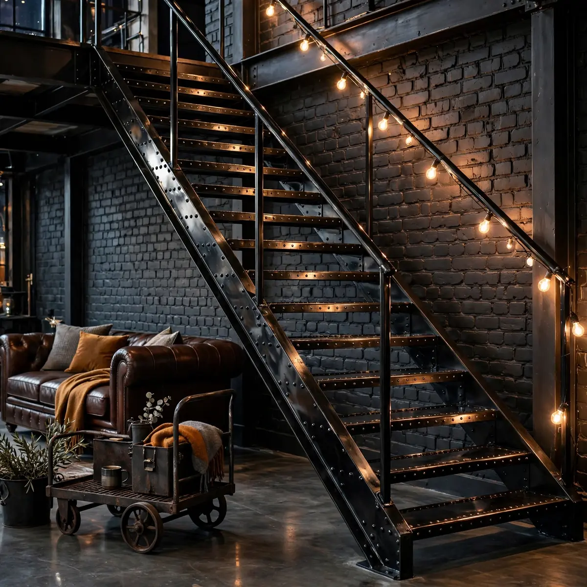 Dark Staircase Ideas: 25 Ways to Make Your Stairs the Boldest Part of the House dark staircase ideas: LED Strips Under Each Tread