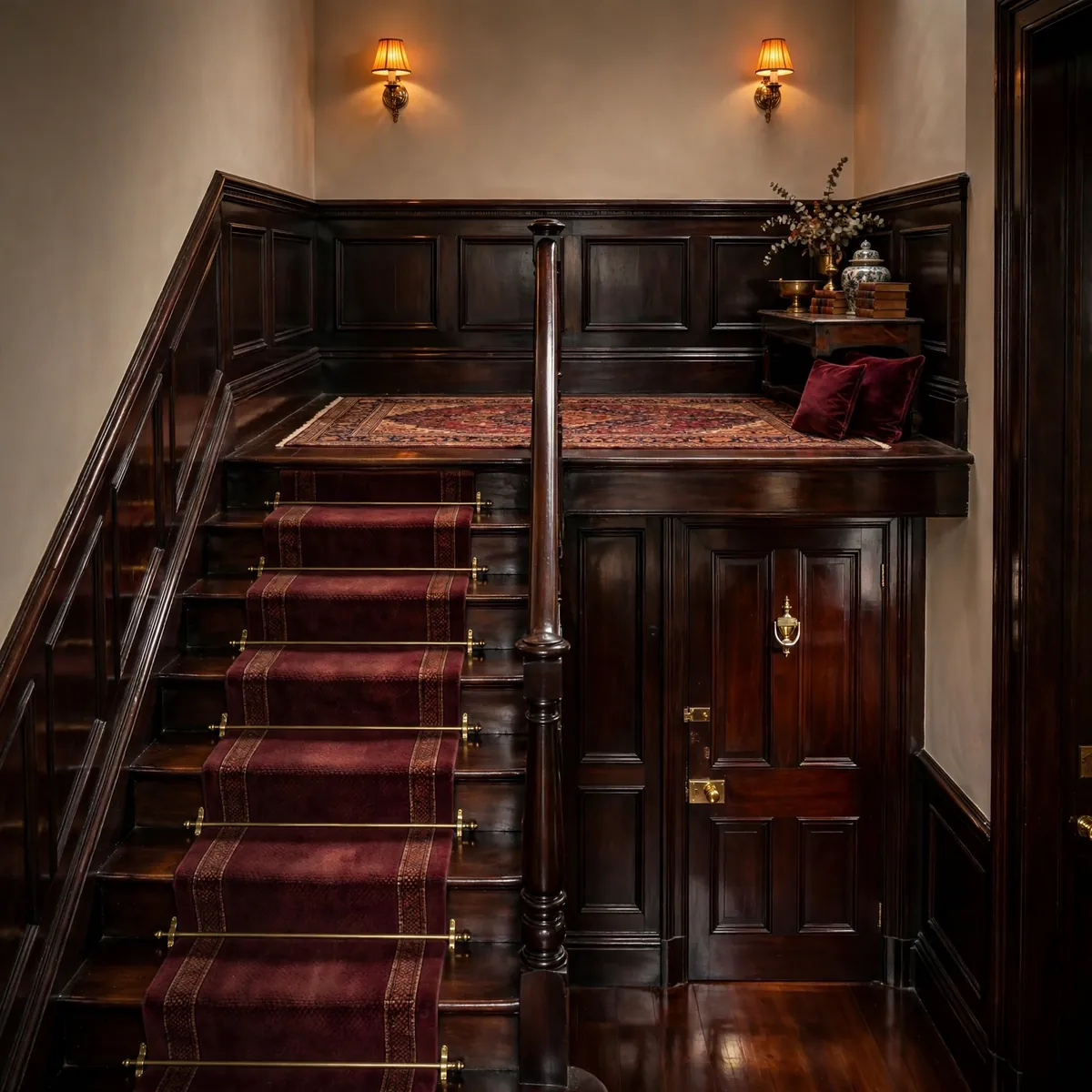 Dark Staircase Ideas: 25 Ways to Make Your Stairs the Boldest Part of the House dark staircase ideas: Dark Patterned Tiles on the Risers