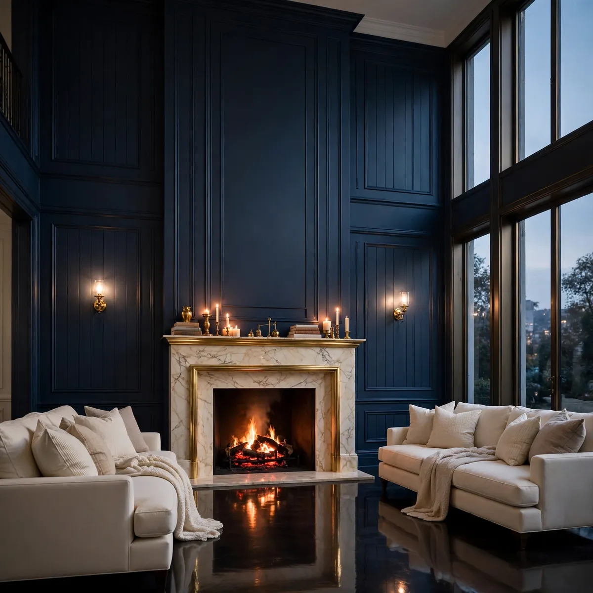 double height living room ideas: Hang One Oversized Piece of Art