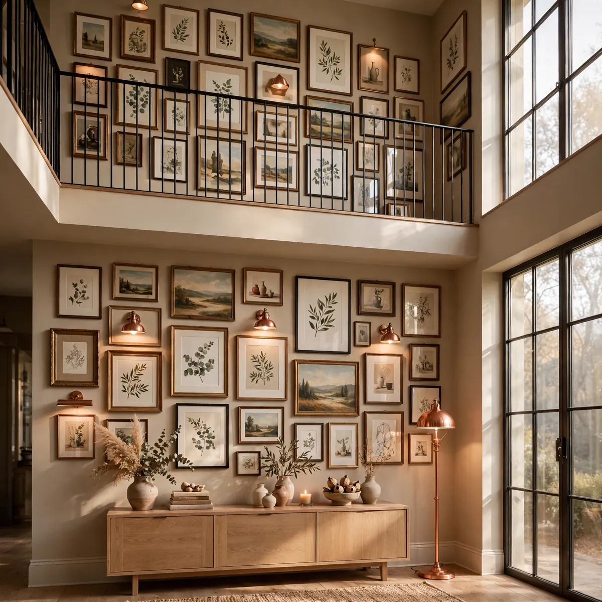 double height living room ideas: Paint the Upper Walls a Softer Tone