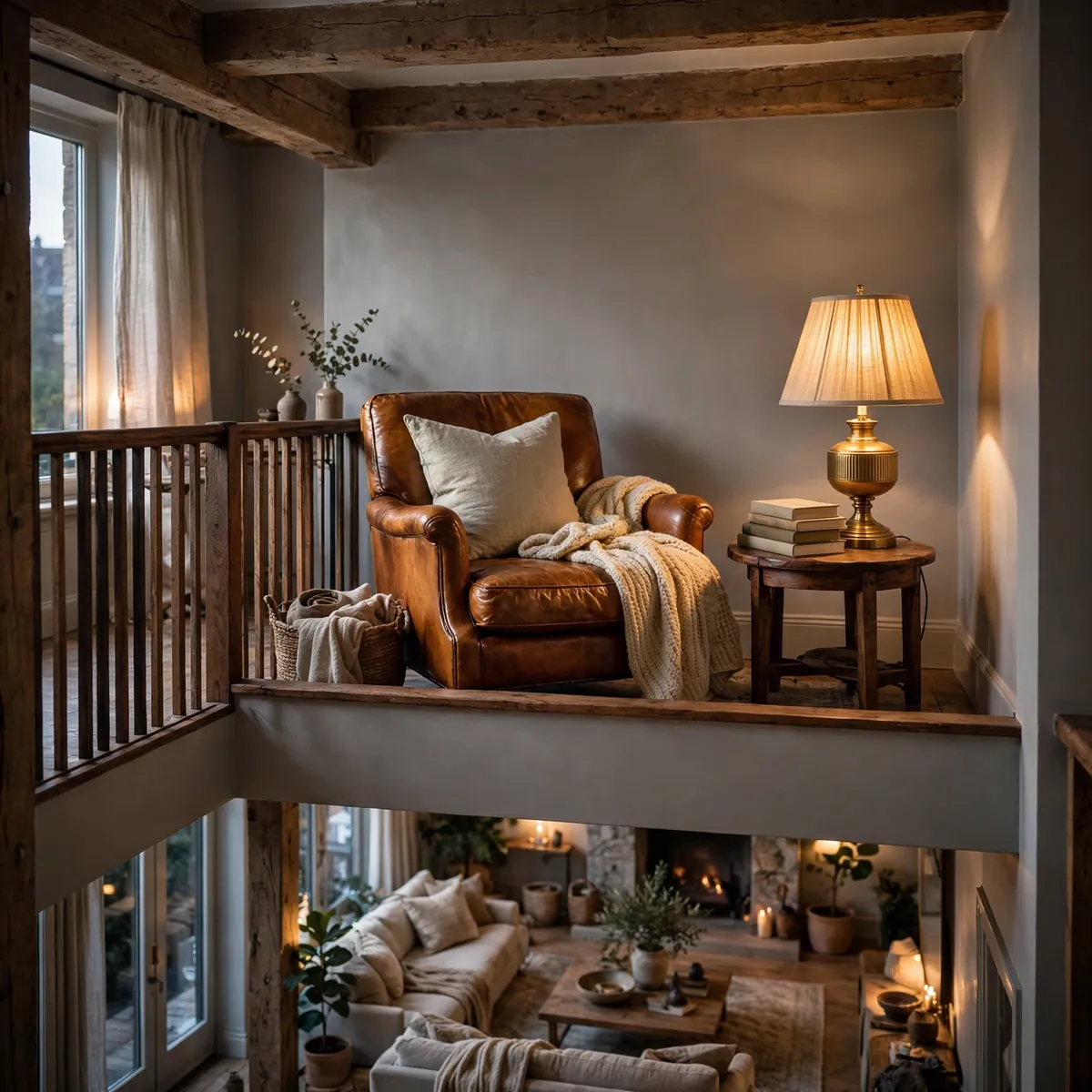 double height living room ideas: Style the Balcony Rail Like a Design Moment