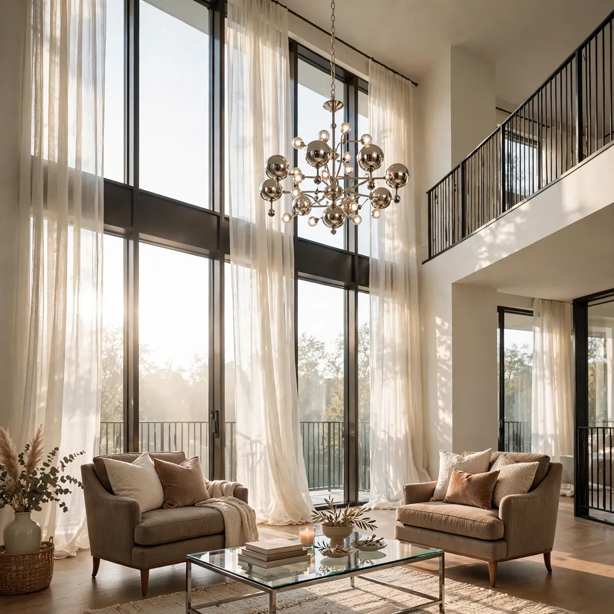 double height living room ideas: Paint the Ceiling a Warmer Shade