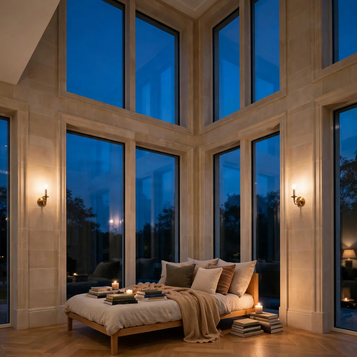 double height living room ideas: Hang a Large Textile or Tapestry