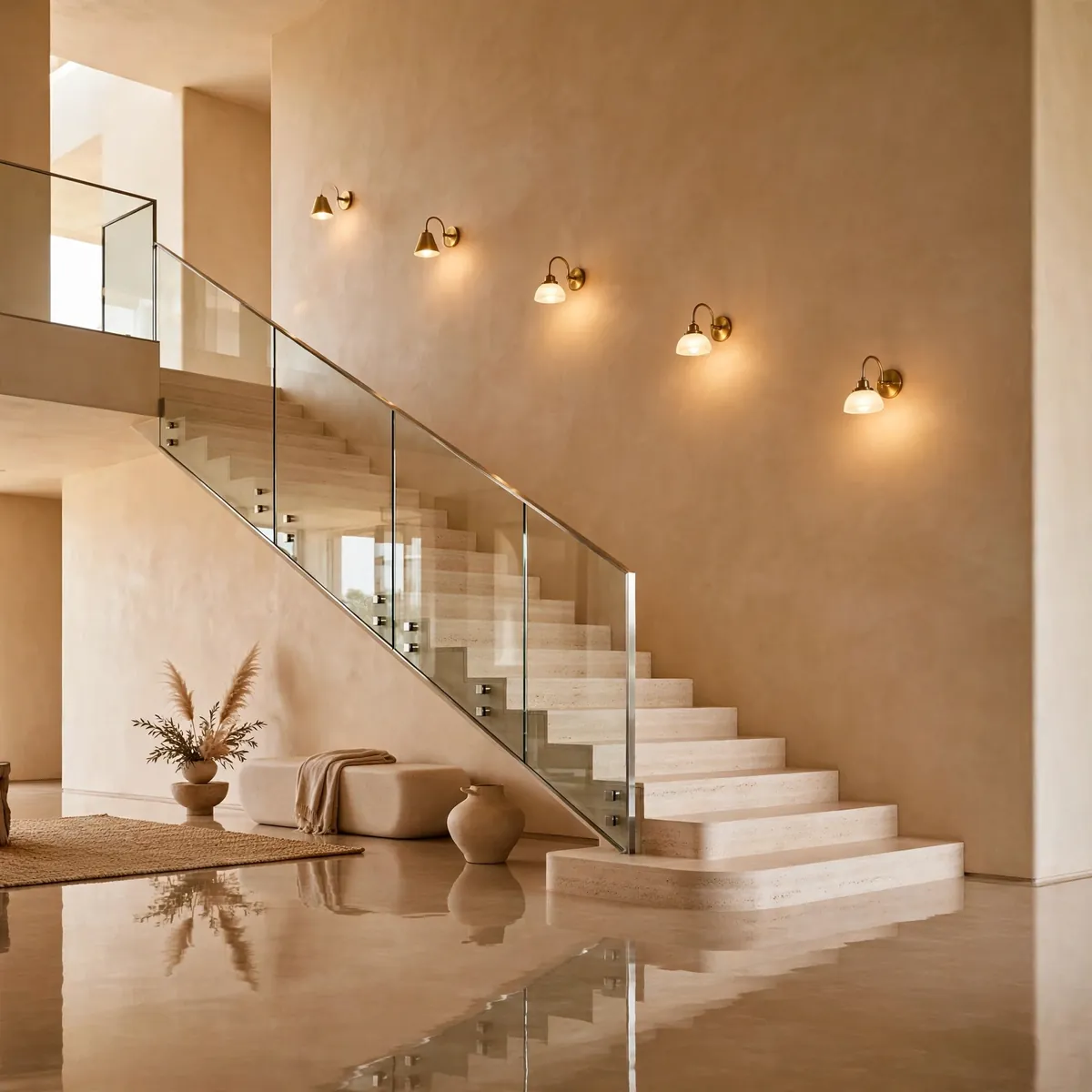 25 Double Height Staircase Wall Ideas, From Gallery Walls to Grand Chandeliers double height staircase wall ideas: A Cluster of Antique Mirrors Climbing the Wall