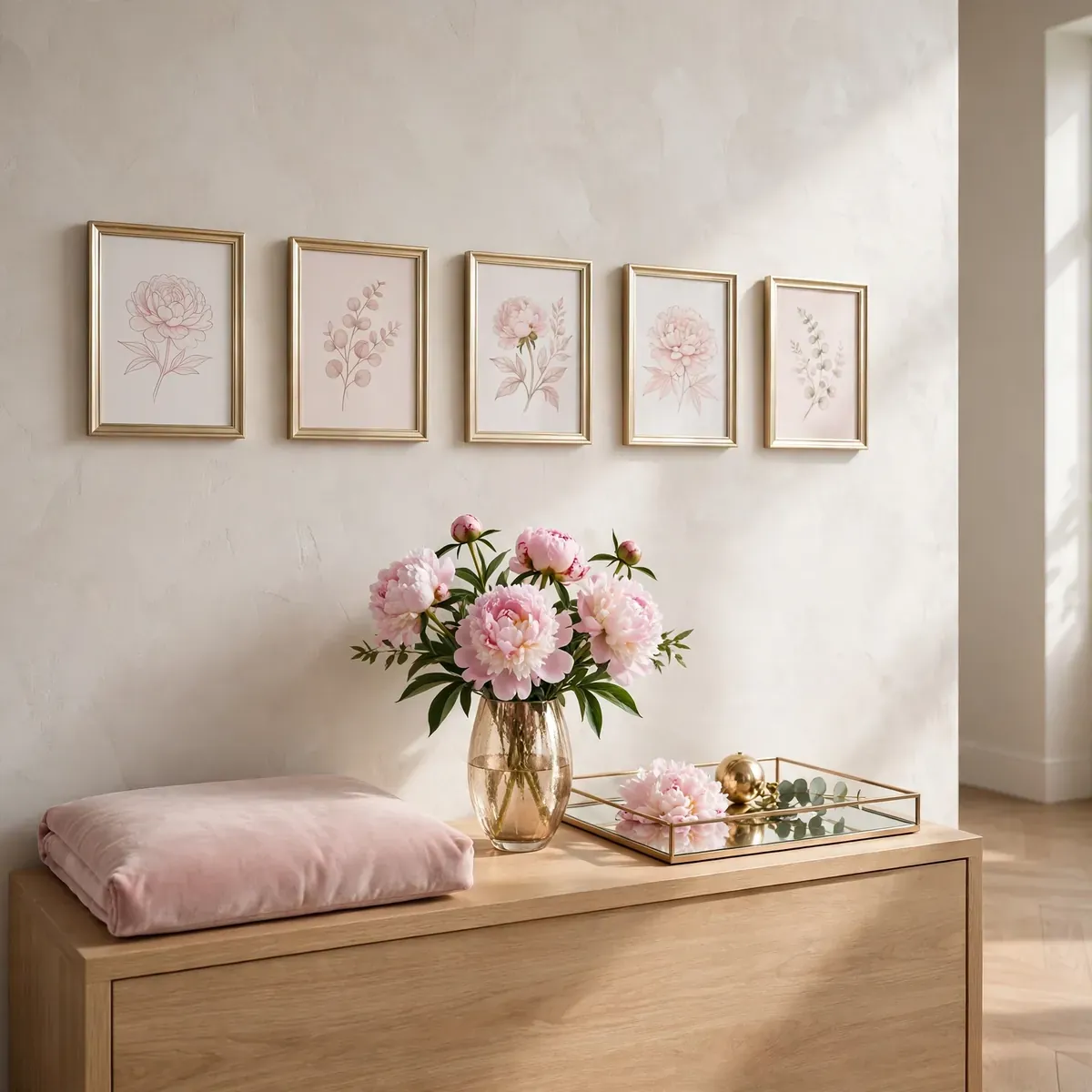 entryway decor ideas: One Oversized Artwork Instead of Many Small Pieces