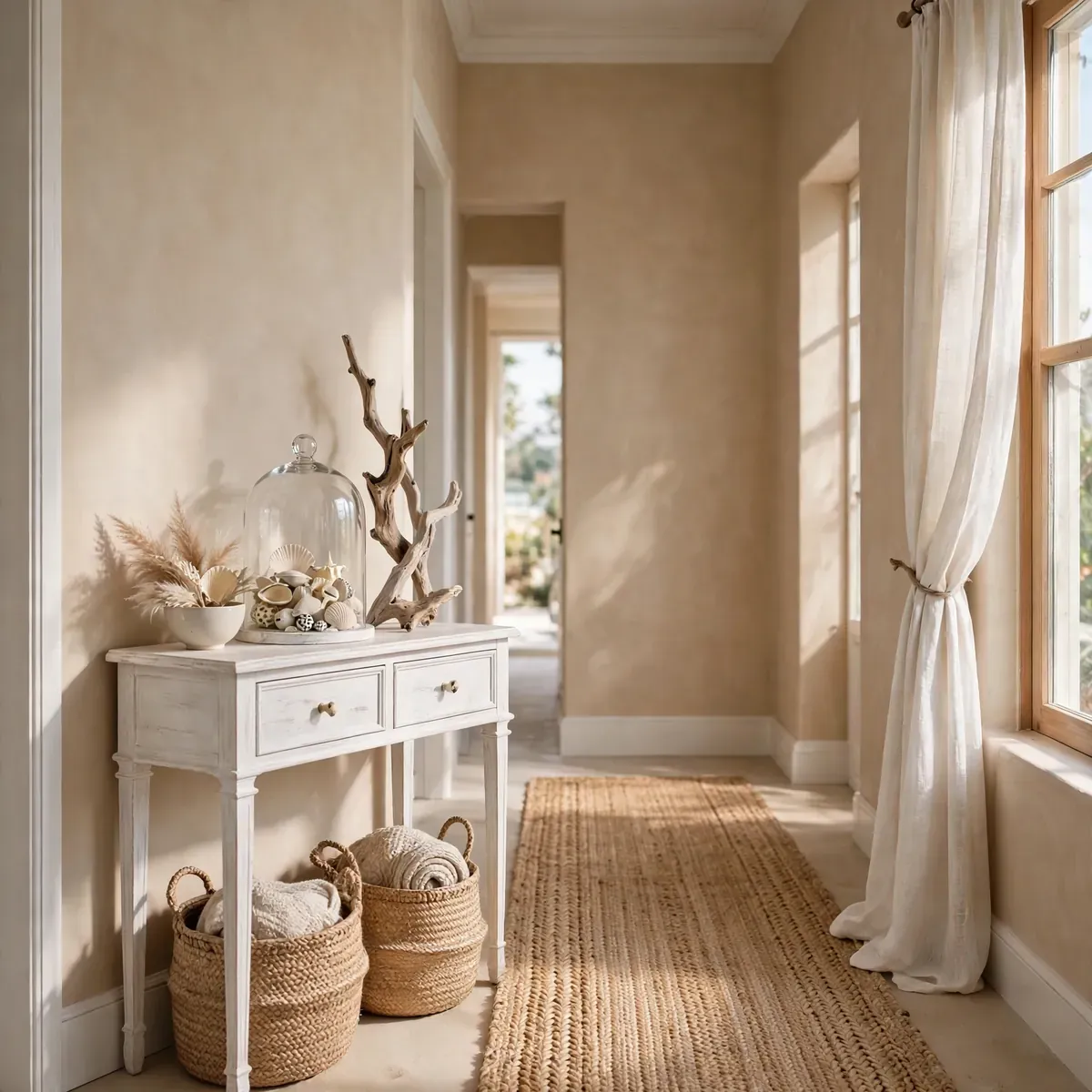 entryway decor ideas: A Narrow Floating Shelf When Floor Space Is Zero