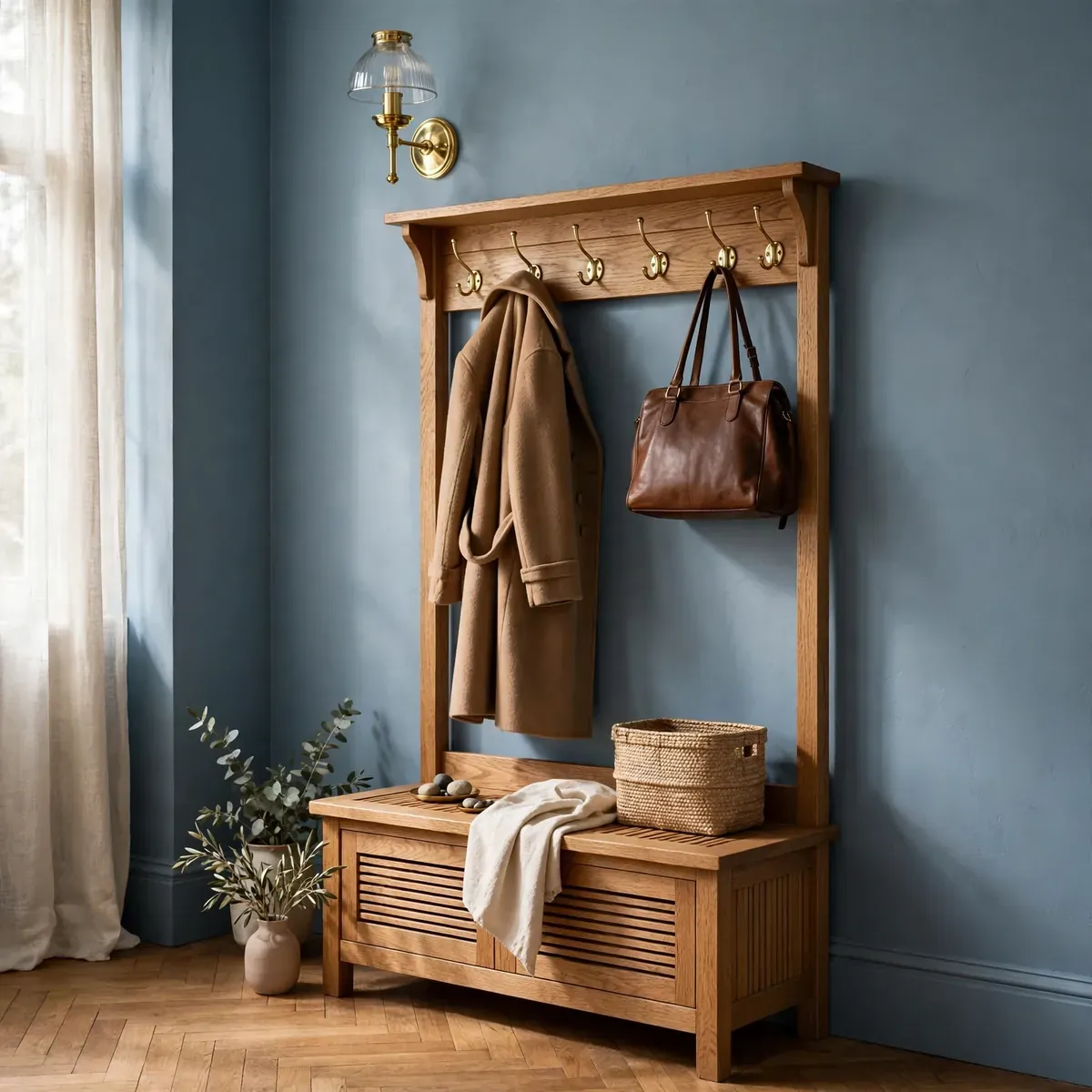 entryway decor ideas: A Patterned Wallpaper Feature Wall