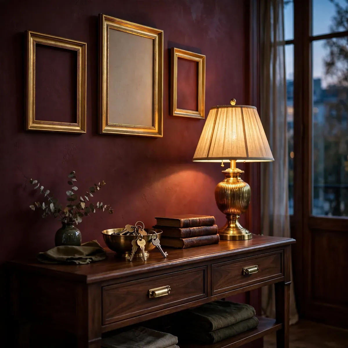 entryway decor ideas: A Pair of Wall Sconces for Warm Evening Light