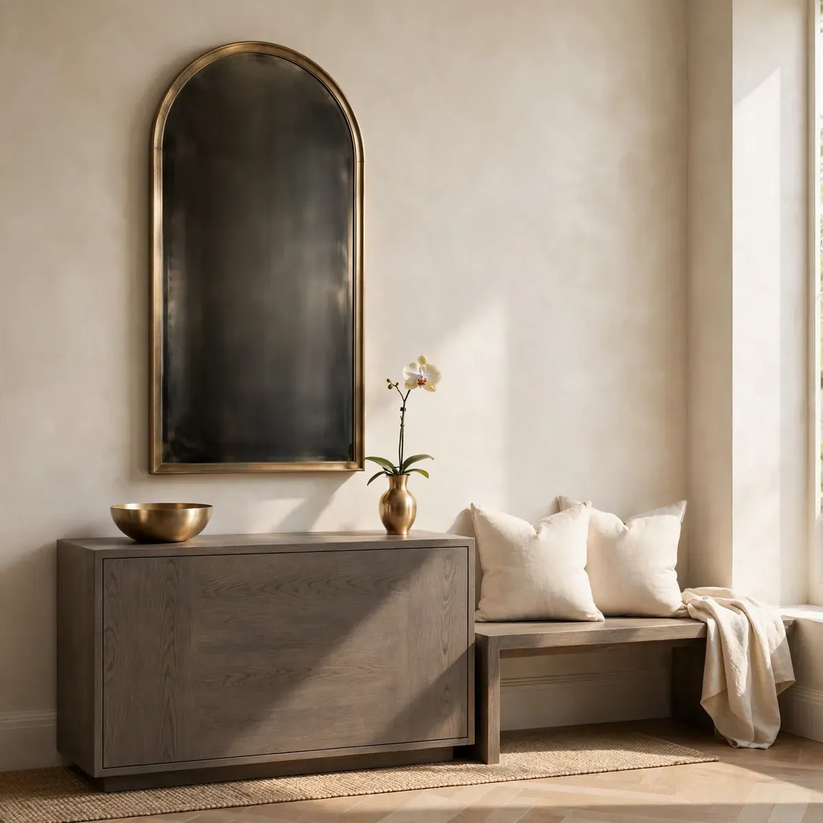 entryway decor ideas: A Curated Console Vignette of Books and Candles
