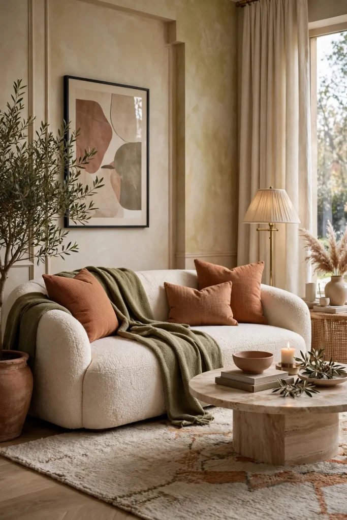 cozy fall decor ideas: Set a Warm Earthy Palette First