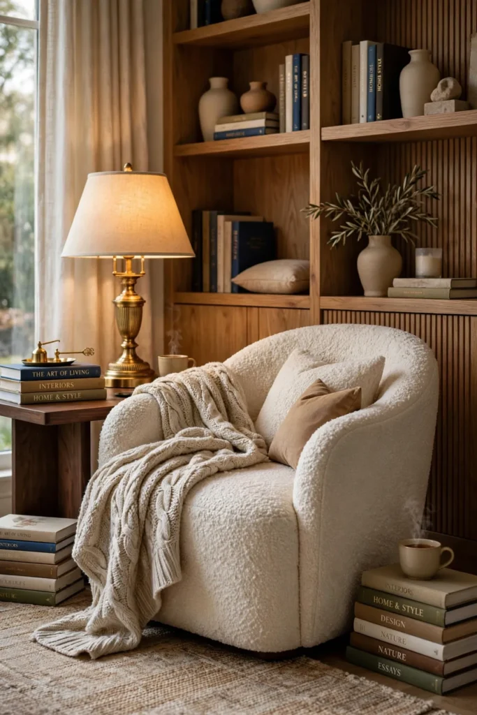 cozy fall decor ideas: Create a Small Cozy Reading Corner