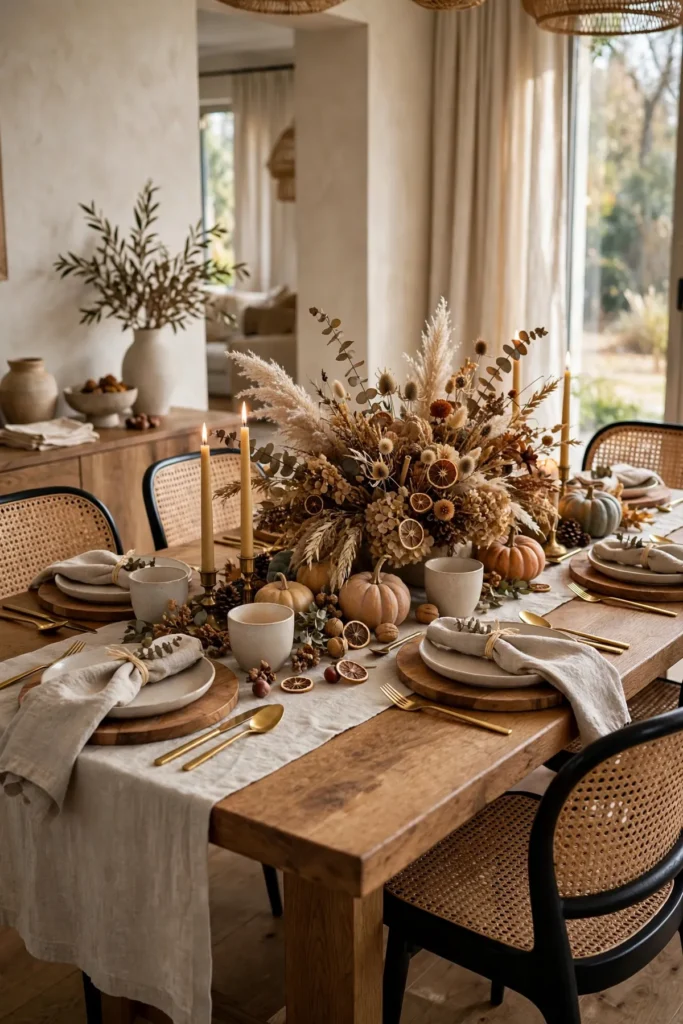 cozy fall decor ideas: Dress the Dining Table for Harvest Evenings