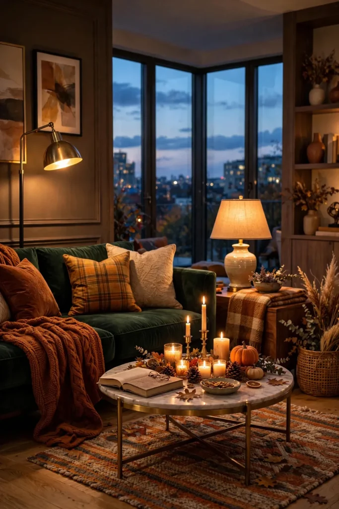 cozy fall decor ideas: Layer Warm Lighting Across Every Room